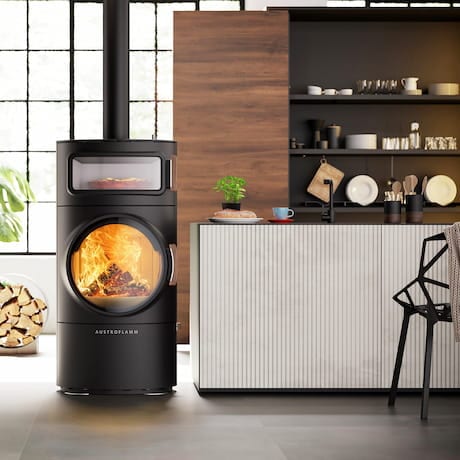 Poêle à bois Austroflamm Clou Xtra Back boutique de poêles à bois de kamdi24 Poêle à bois Austroflamm Clou Xtra Back boutique de poêles à bois de kamdi24