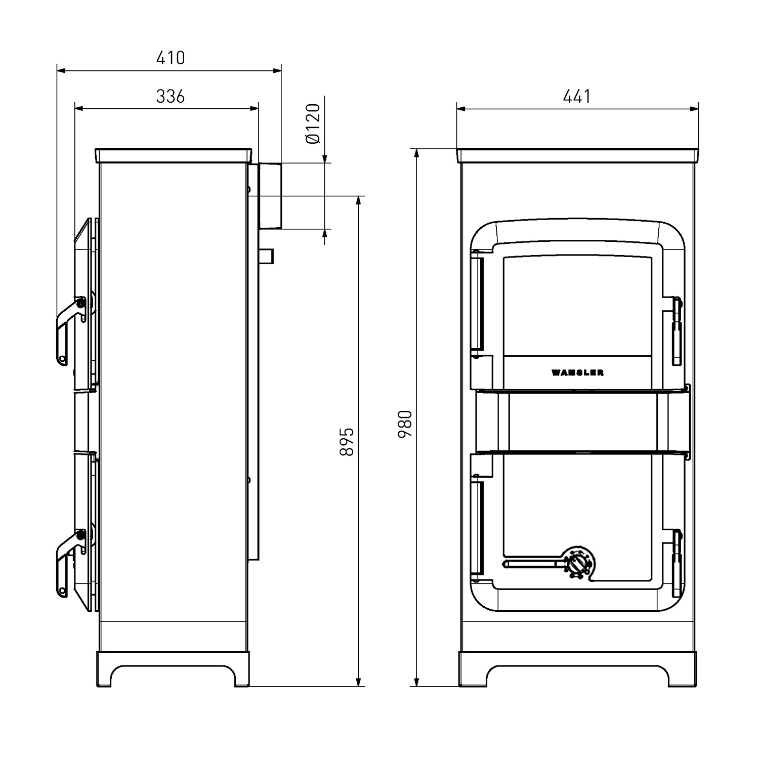 Wamsler RH8F poêle d’atelier, acier noir, automatique feu continu