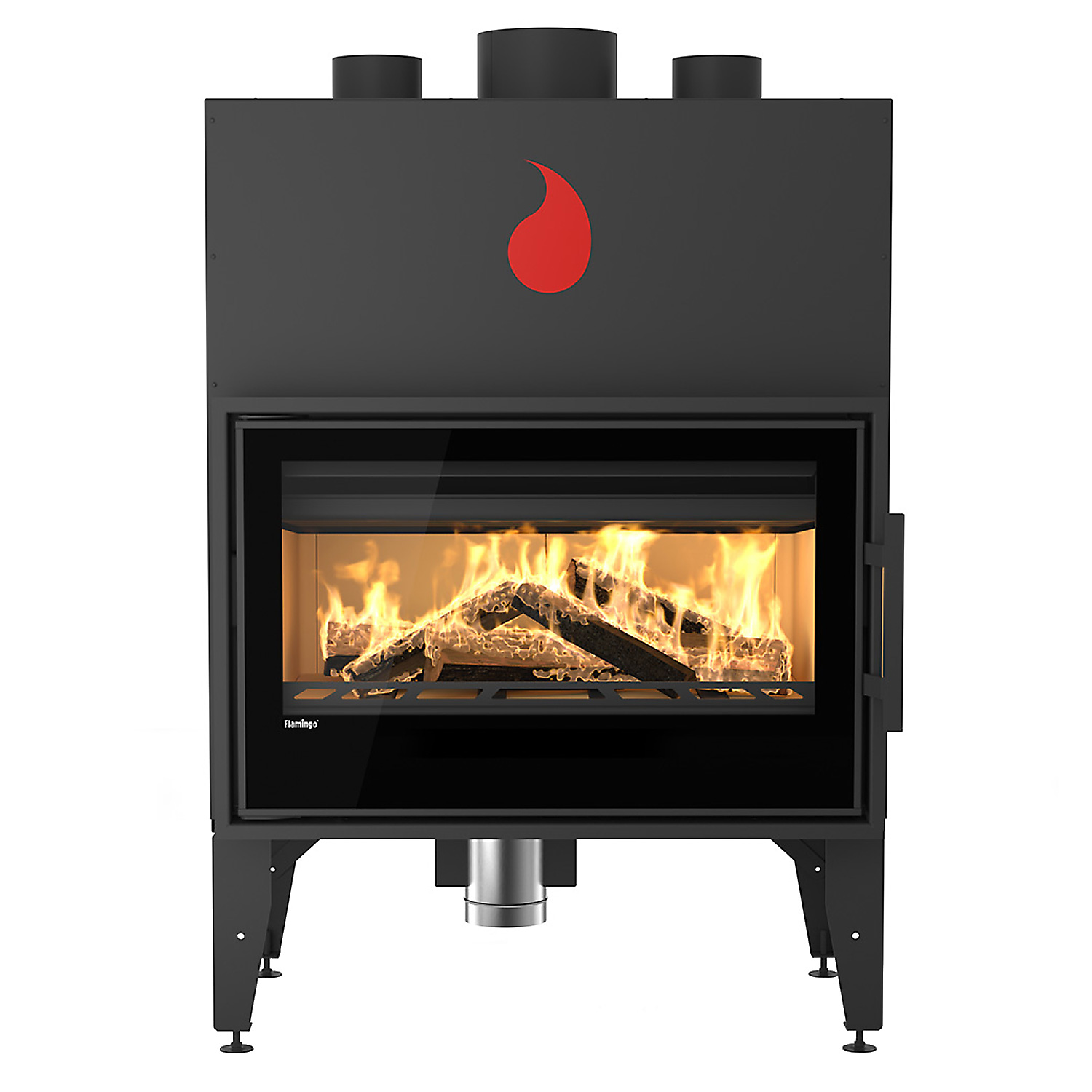 HS Flamingo X15 Insert de cheminée Acier Noir Automatique HS Flamingo X15 Insert de cheminée Acier Noir Automatique