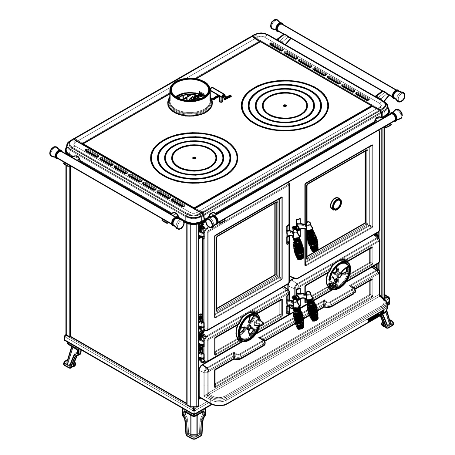 Thermorossi Klara Evo6 cuisinière à bois anthracite