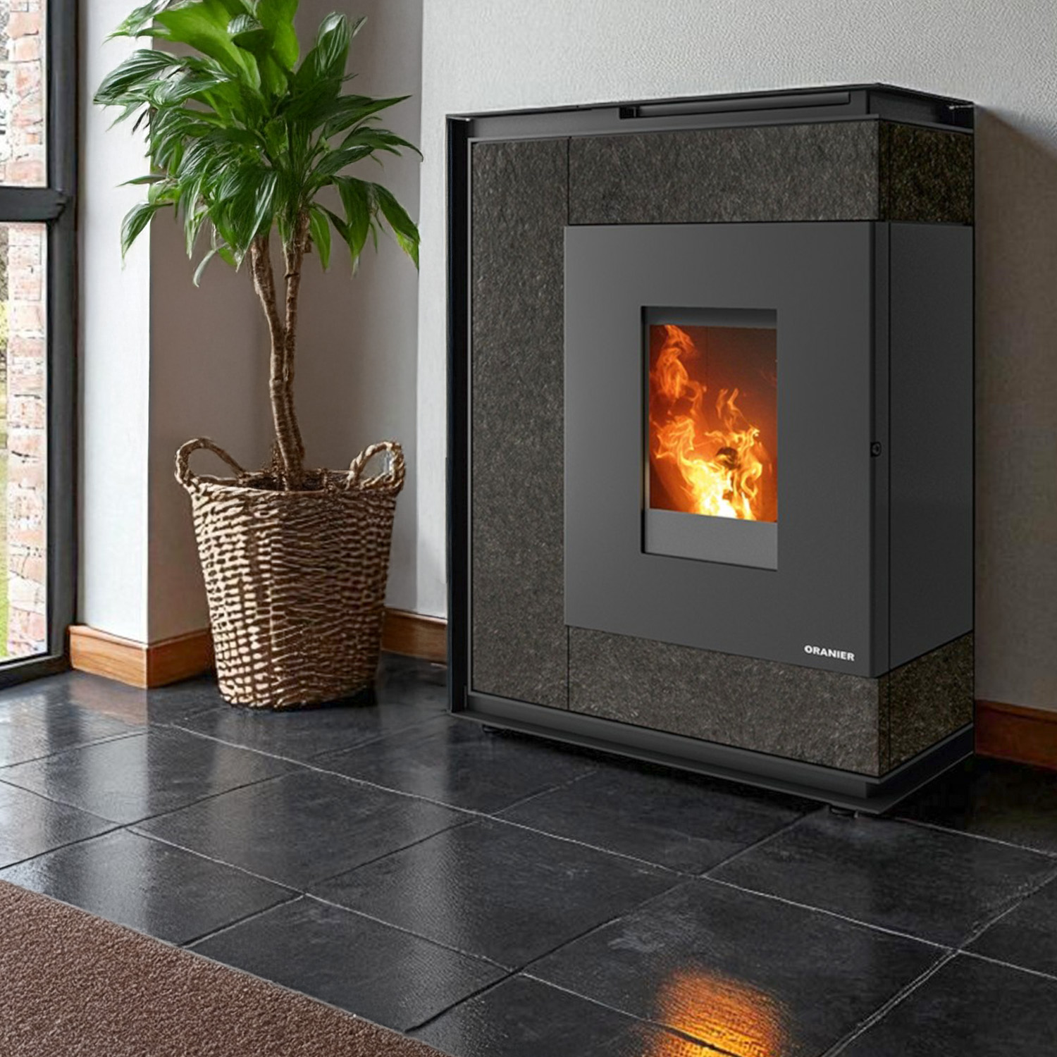 Oranier Boreas poêle à granulés Sintered Stone Schiefer LAS