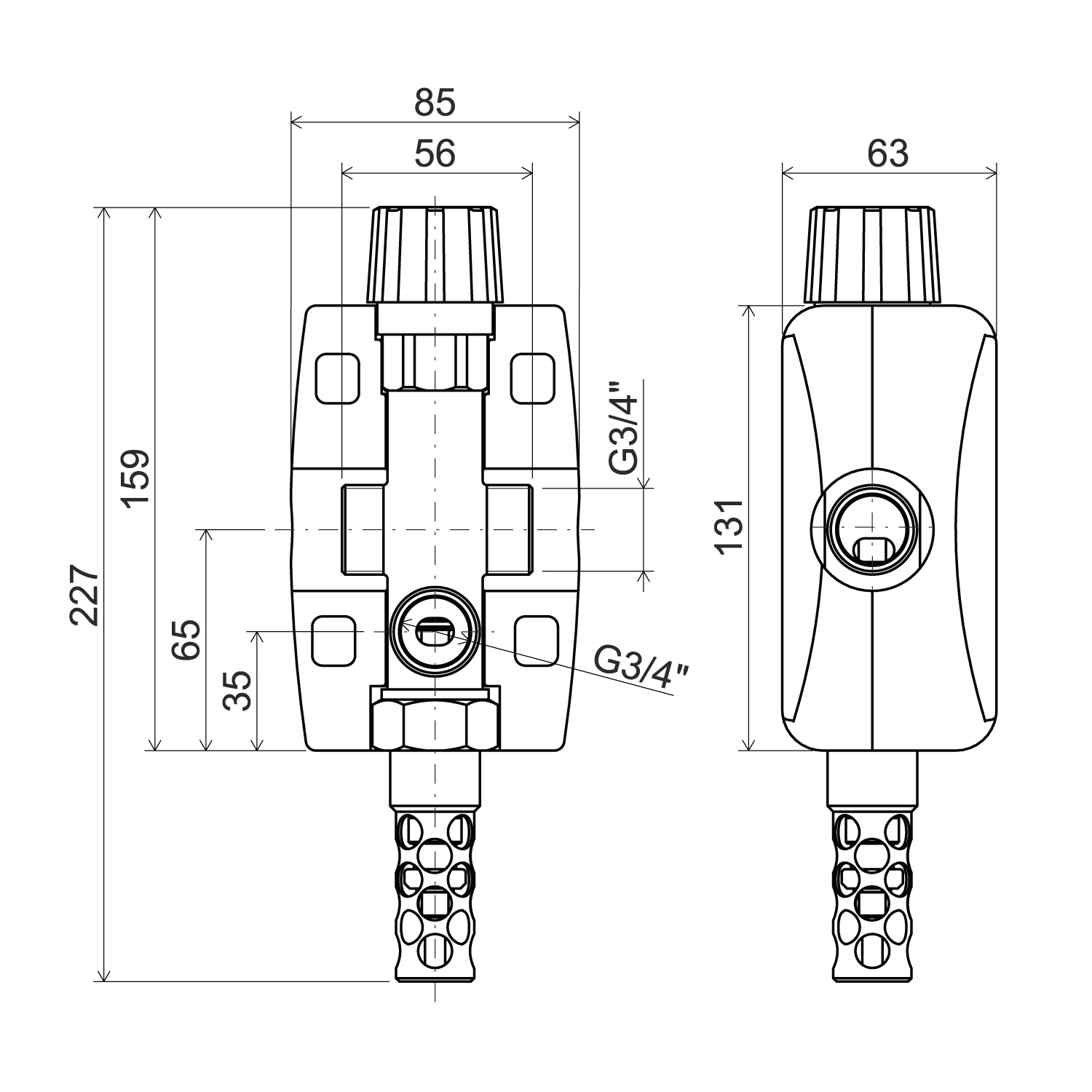 Regulus Sécurité thermique de décharge Vanne thermostatique à deux voies DBV 2 avec isolation