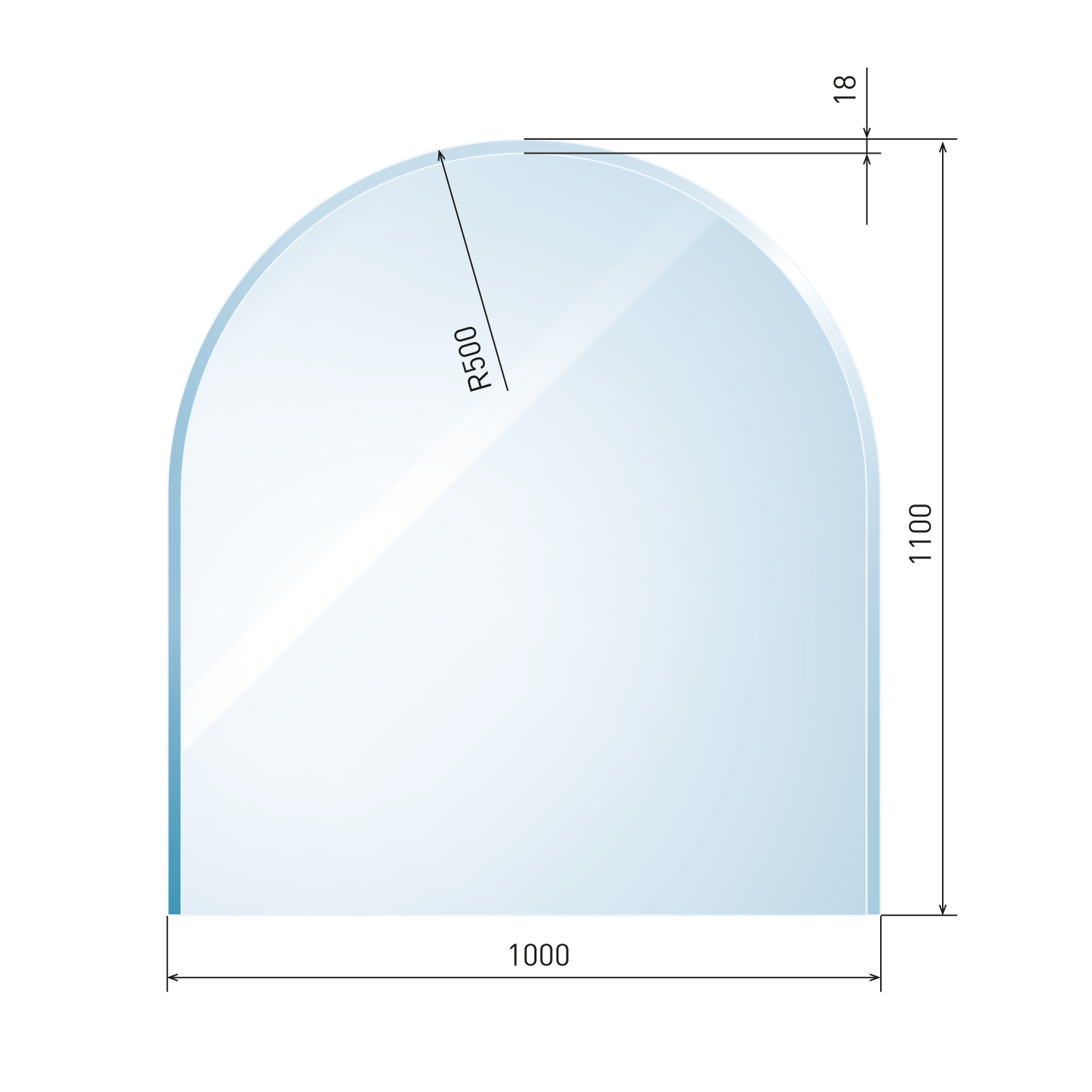 Raik Kamin plaque de verre langue 3 avec facette incluse