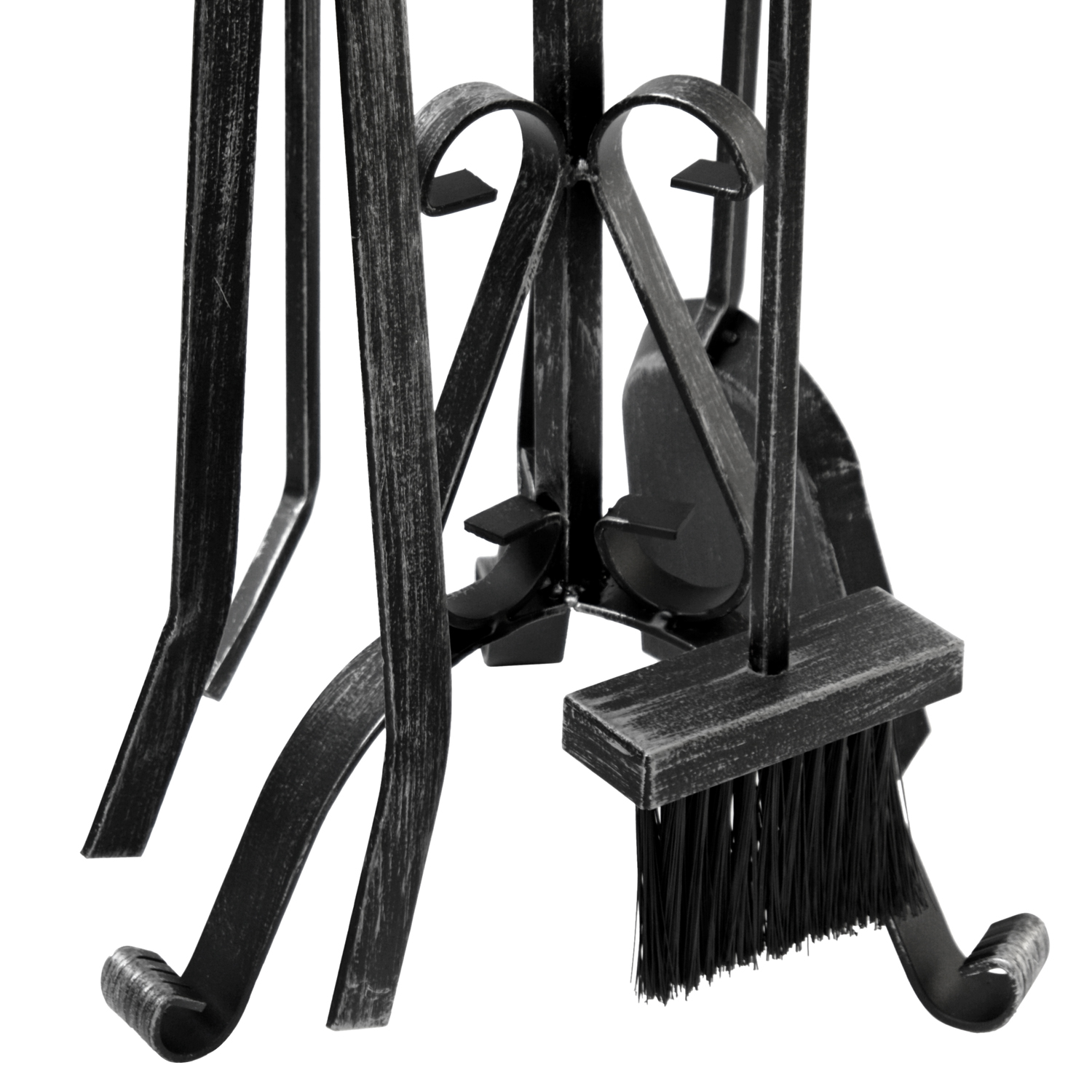 Raik Ensemble d'outils de cheminée Heinrich, 4 pièces, fer forgé, 64 cm