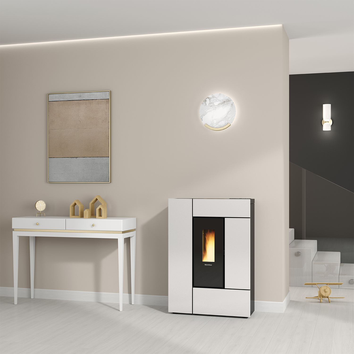 Extraflame Evolution Line Gabriella Plus poêle à granulés acier blanc