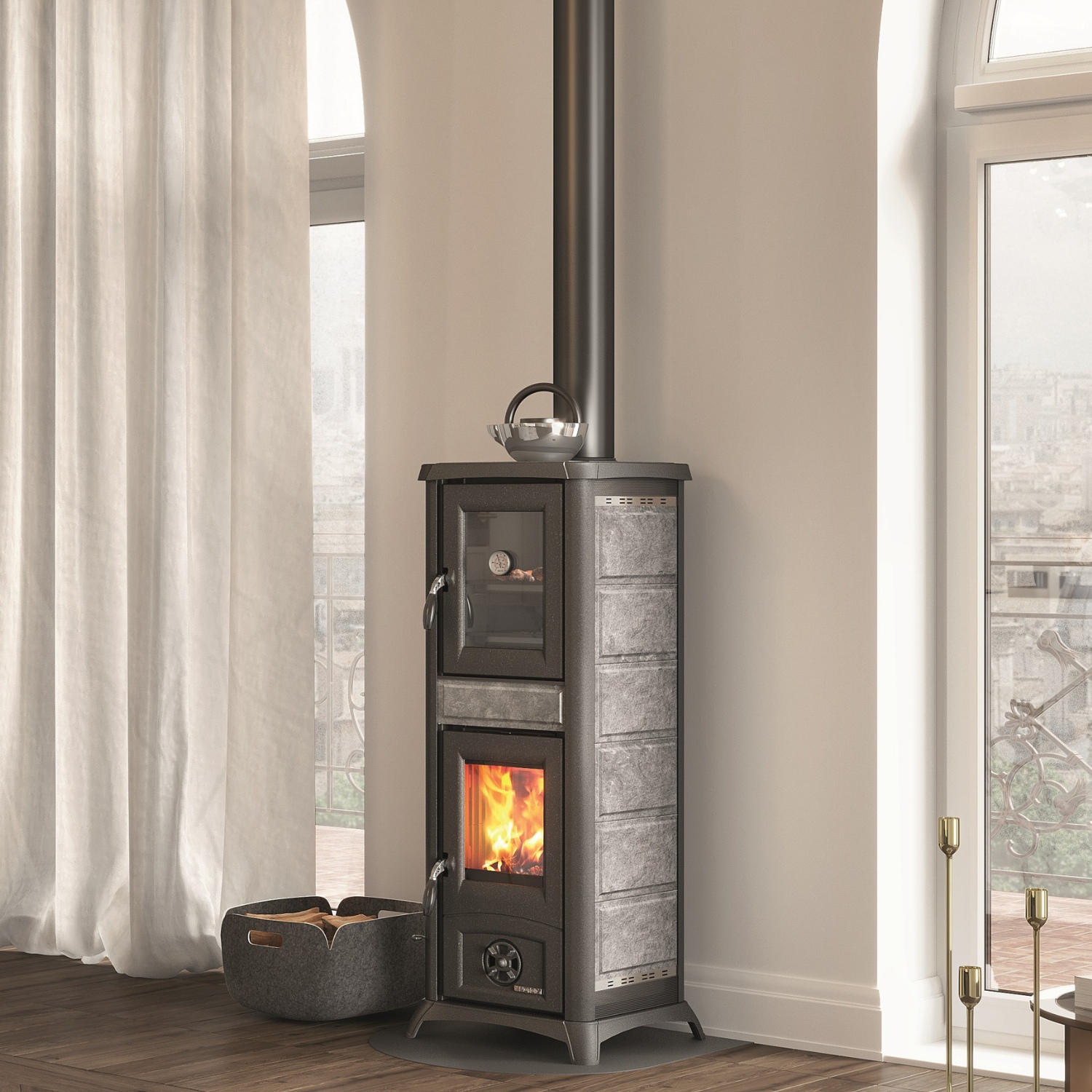 La Nordica Gemma Forno 165 poêle à bois pierre naturelle