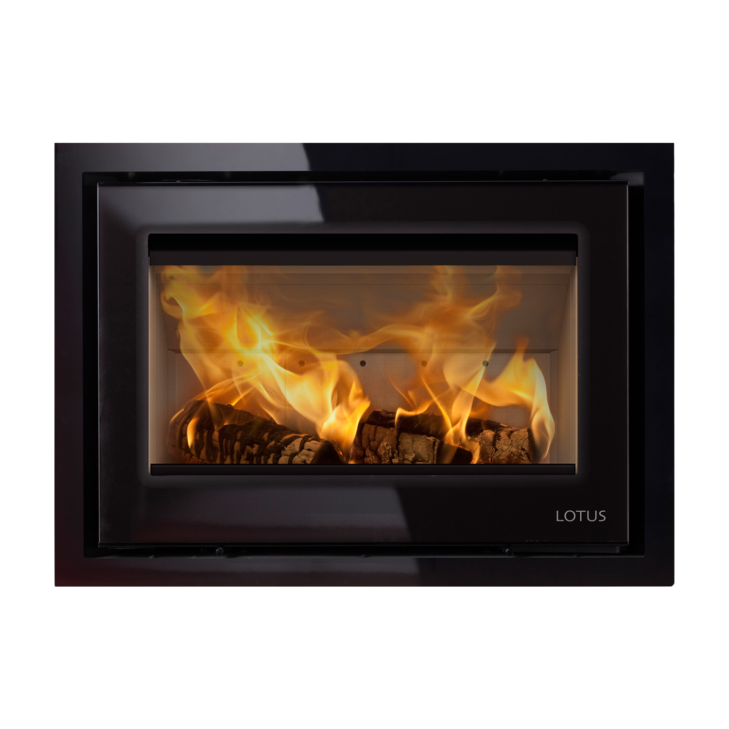 Lotus H370 Petit Insert de Cheminée Black Magic / Charnières à droite