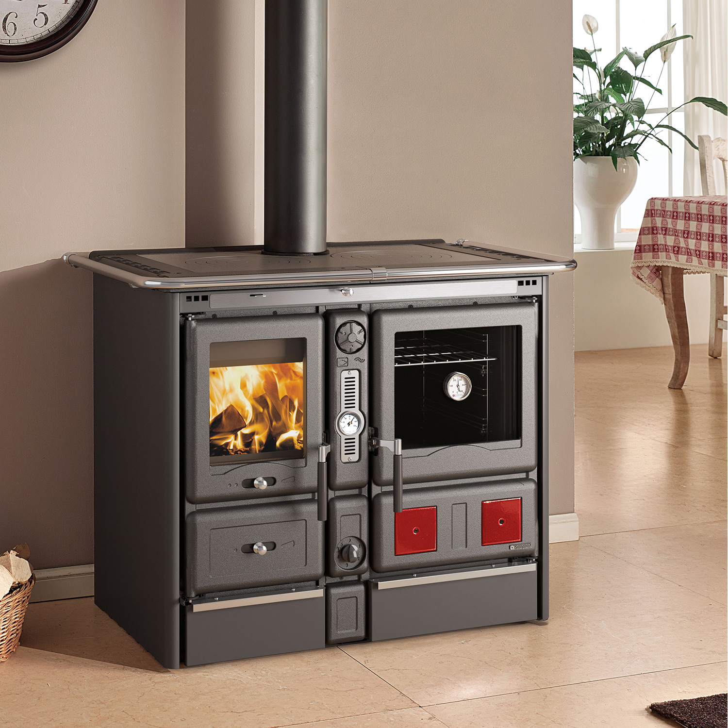 La Nordica Termorosa XXL DSA.16, Cuisinière à bois bouilleur, Noir