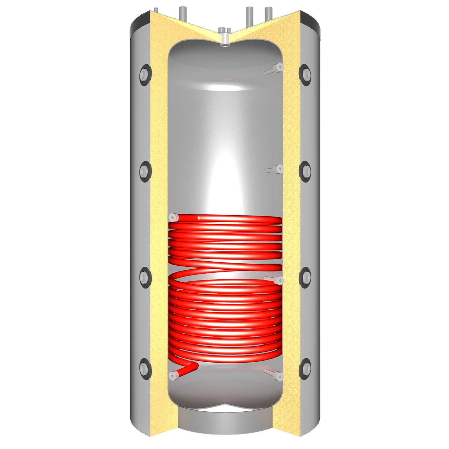 Schmitzker No4 10kW insert de cheminée à eau avec cadre en acier - Ensemble complet avec réservoir tampon TPSR 600L + 1 SWT