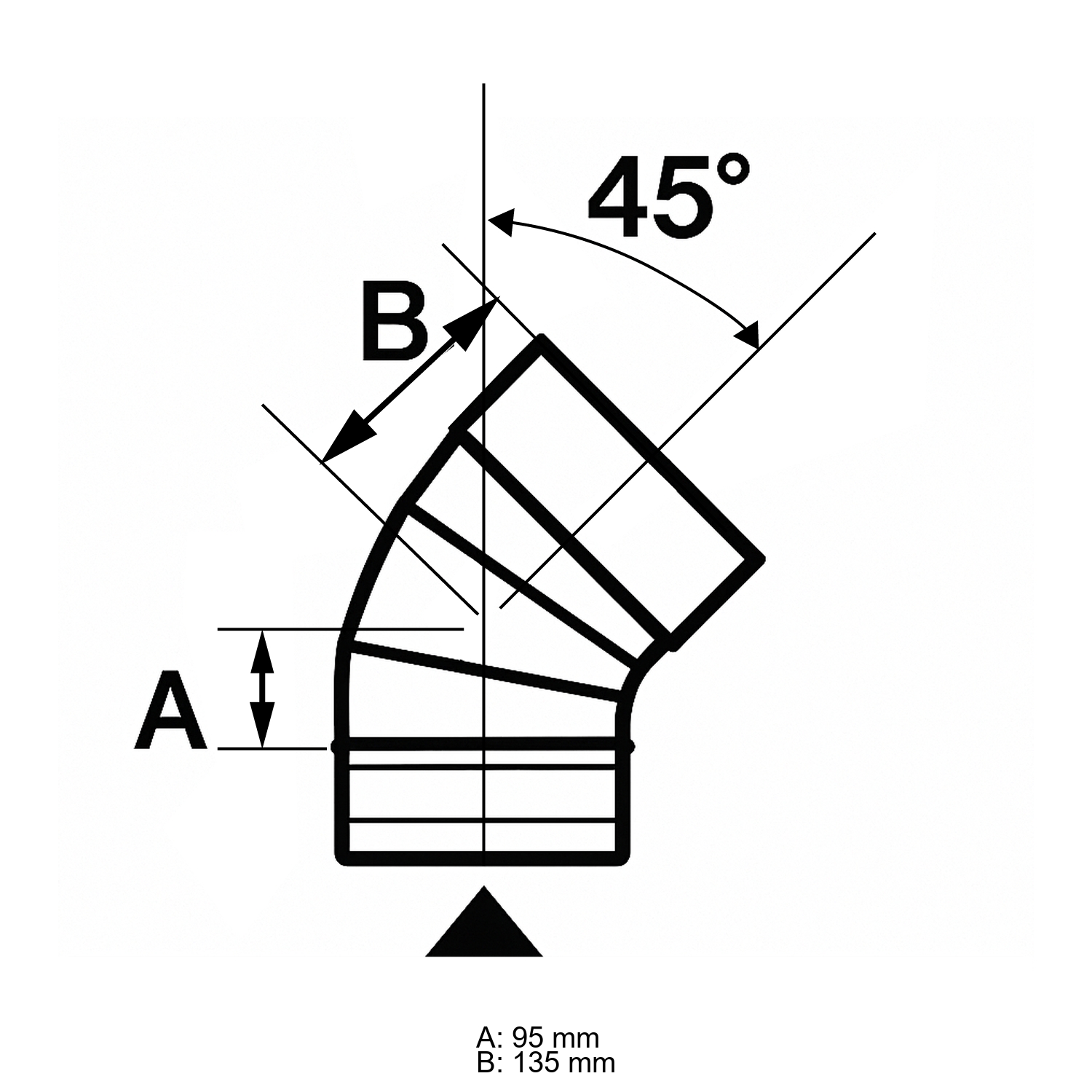 Schiedel PRIMA PLUS coude 0-45° orientable Ø150 mm simple paroi mat