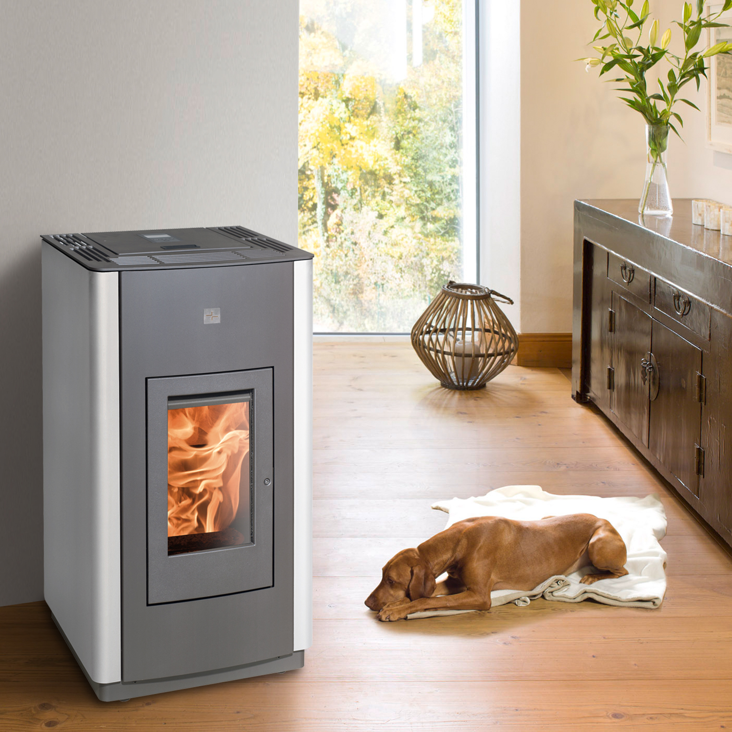 Haas+Sohn HSP 6 Pelletto IV poêle à granulés perle-anthracite/blanc