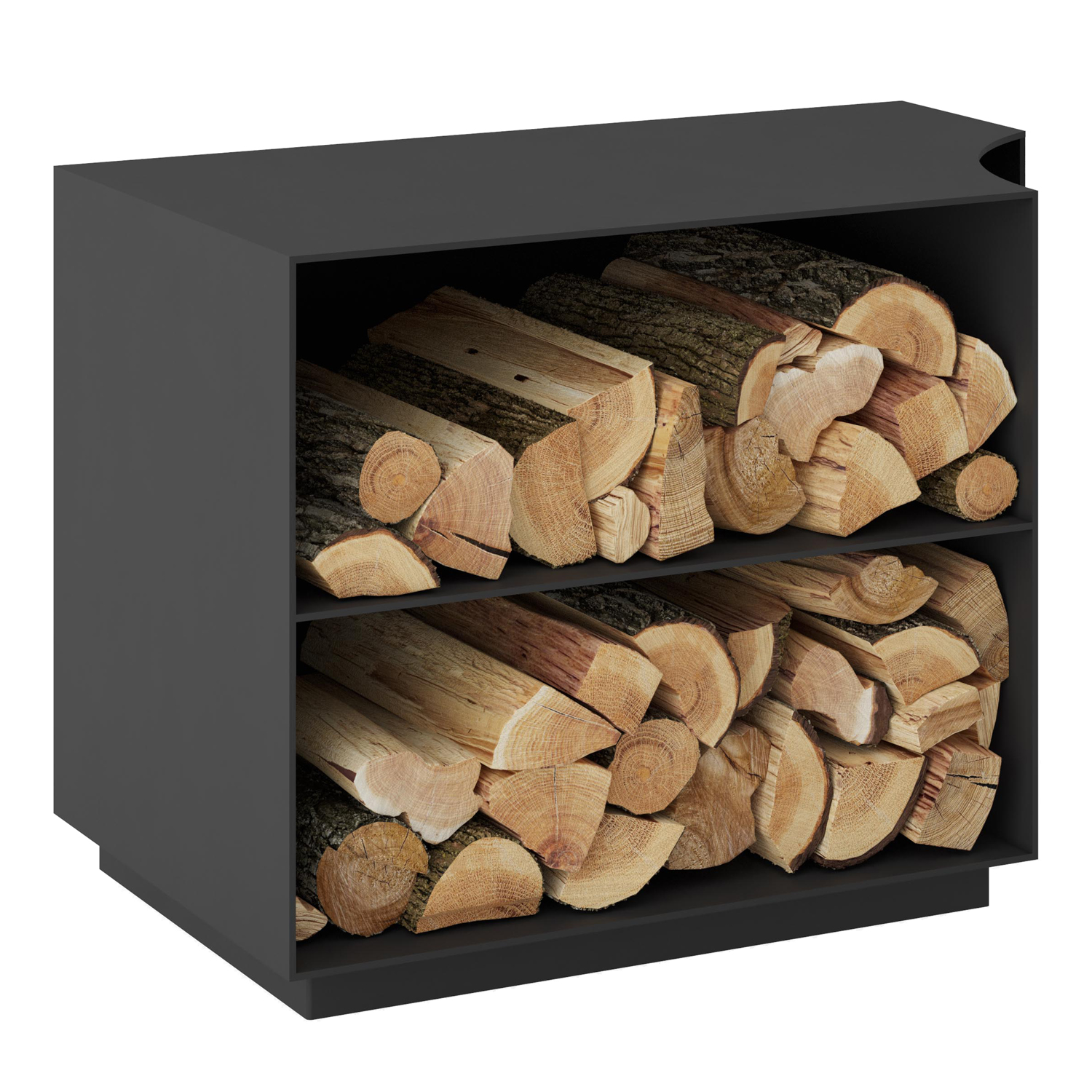 Casier à bois Spartherm pour Passo XS côté gauche Nero