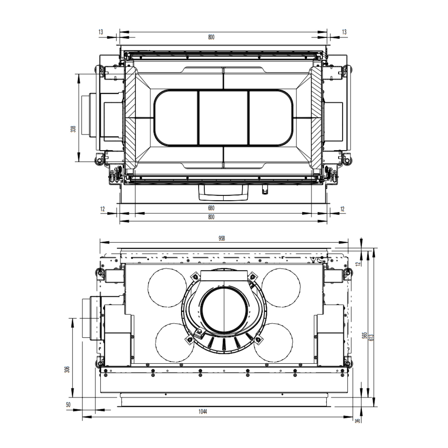 Austroflamm 80x64 S II 2.0 Insert de cheminée Tunnel