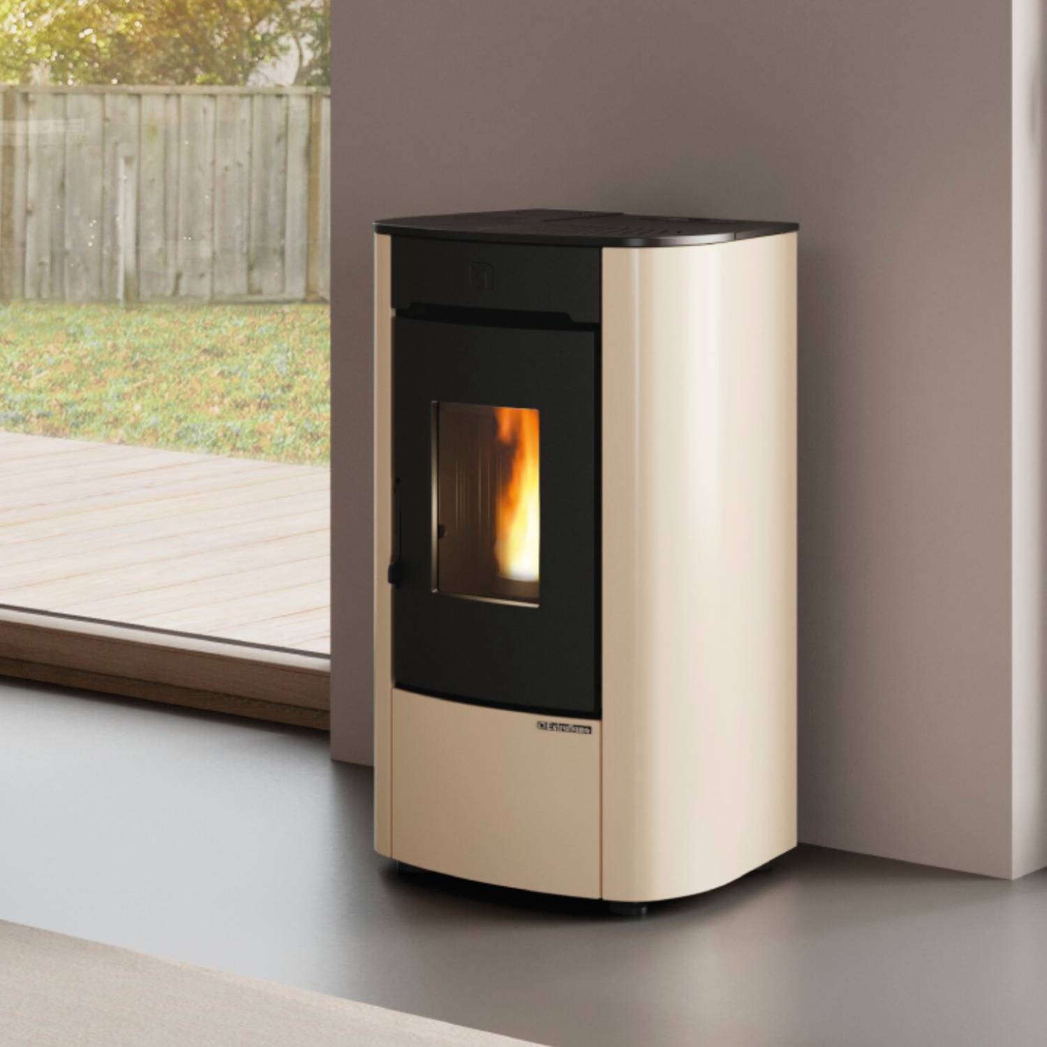 Extraflame Angelica Junior Poêle à pellets ivoire – façade fonte, Wi-Fi, MFB