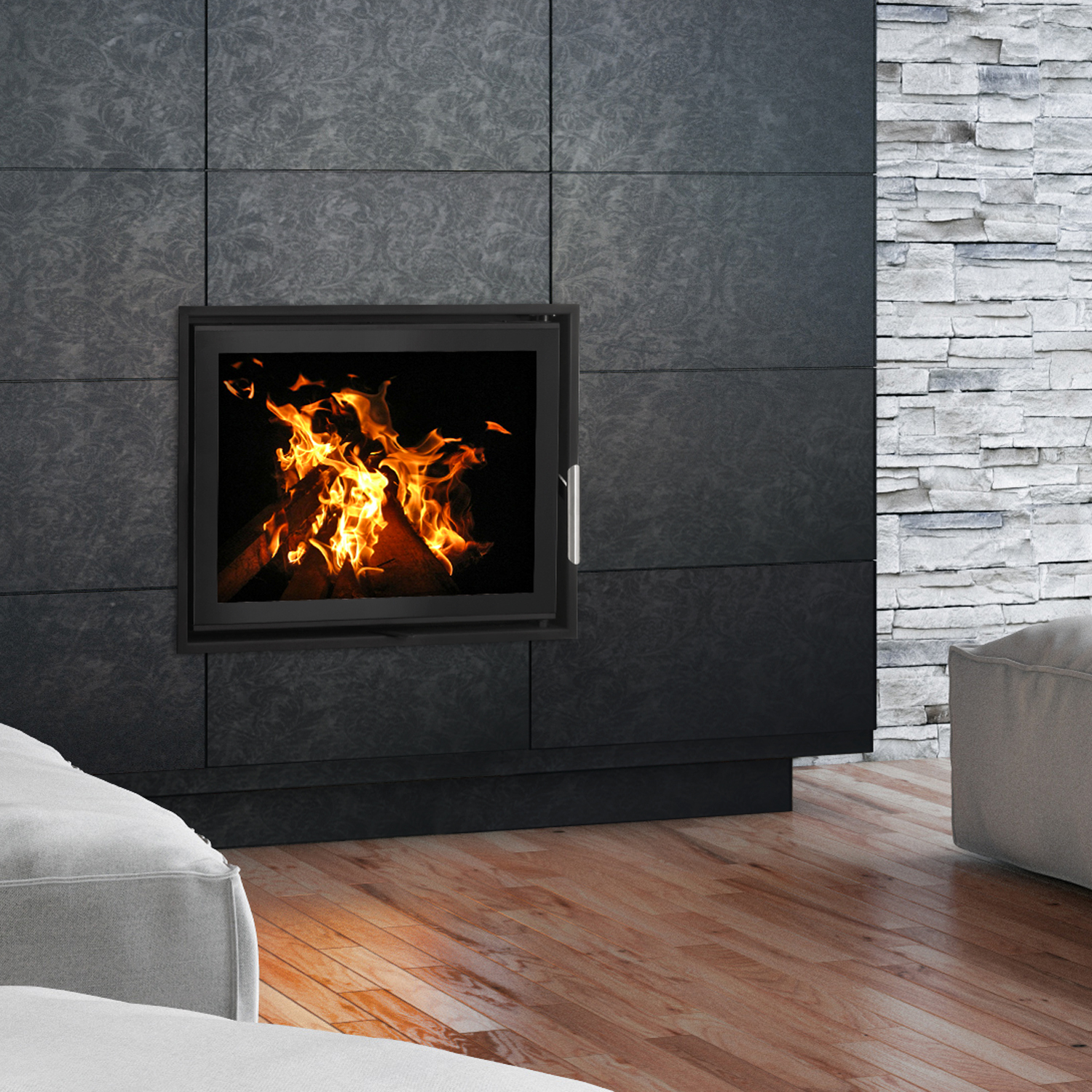 Schmitzker No5 17 kW Insert de cheminée avec échangeur d'eau