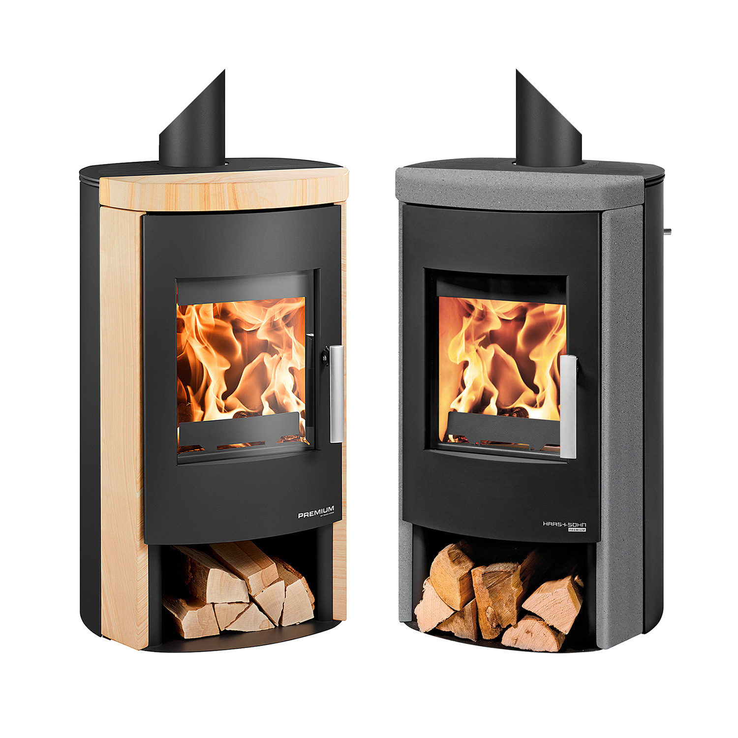 Haas+Sohn Bali easy Poêle à bois Noir Perle / Quartz Gris