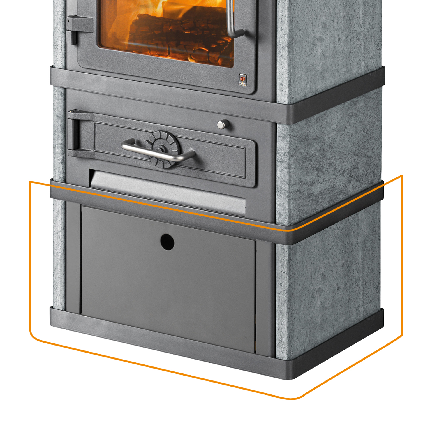 Lotus socle à bûches gris pour le poêle à bois 2080