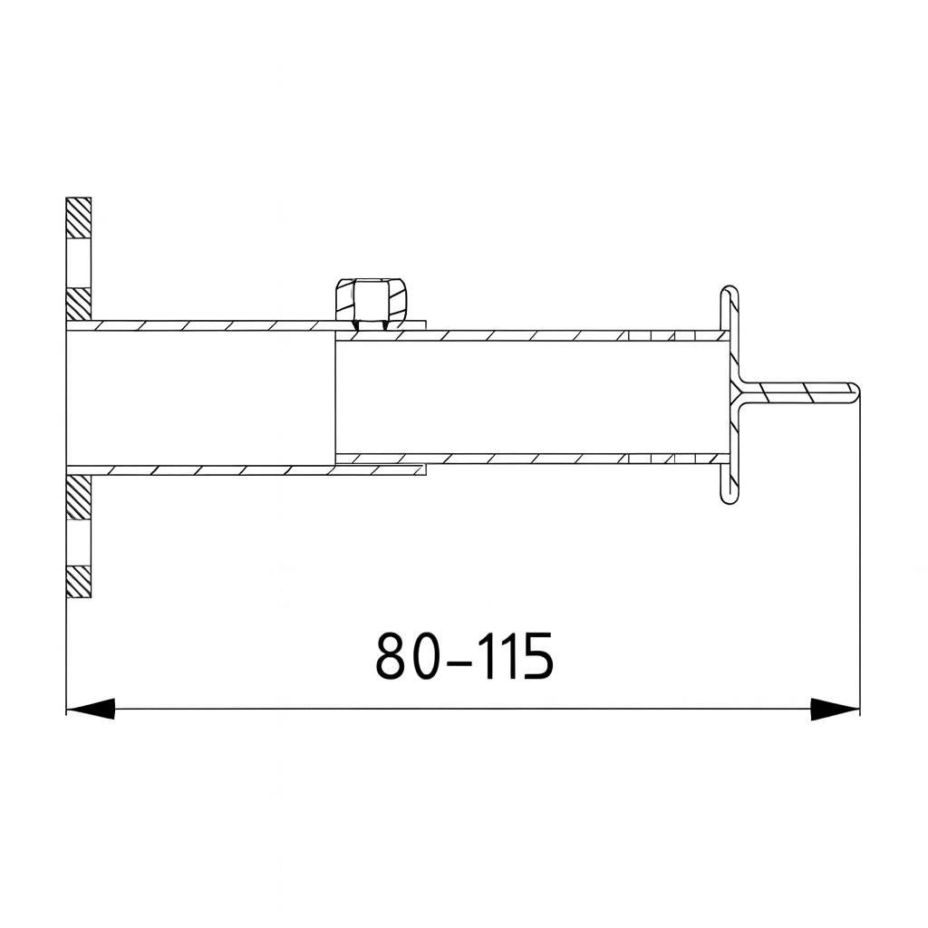 Raik Lifestyle DUO support mural noir pour Bride 80–115mm pour tuyau de fumée / conduit de fumée