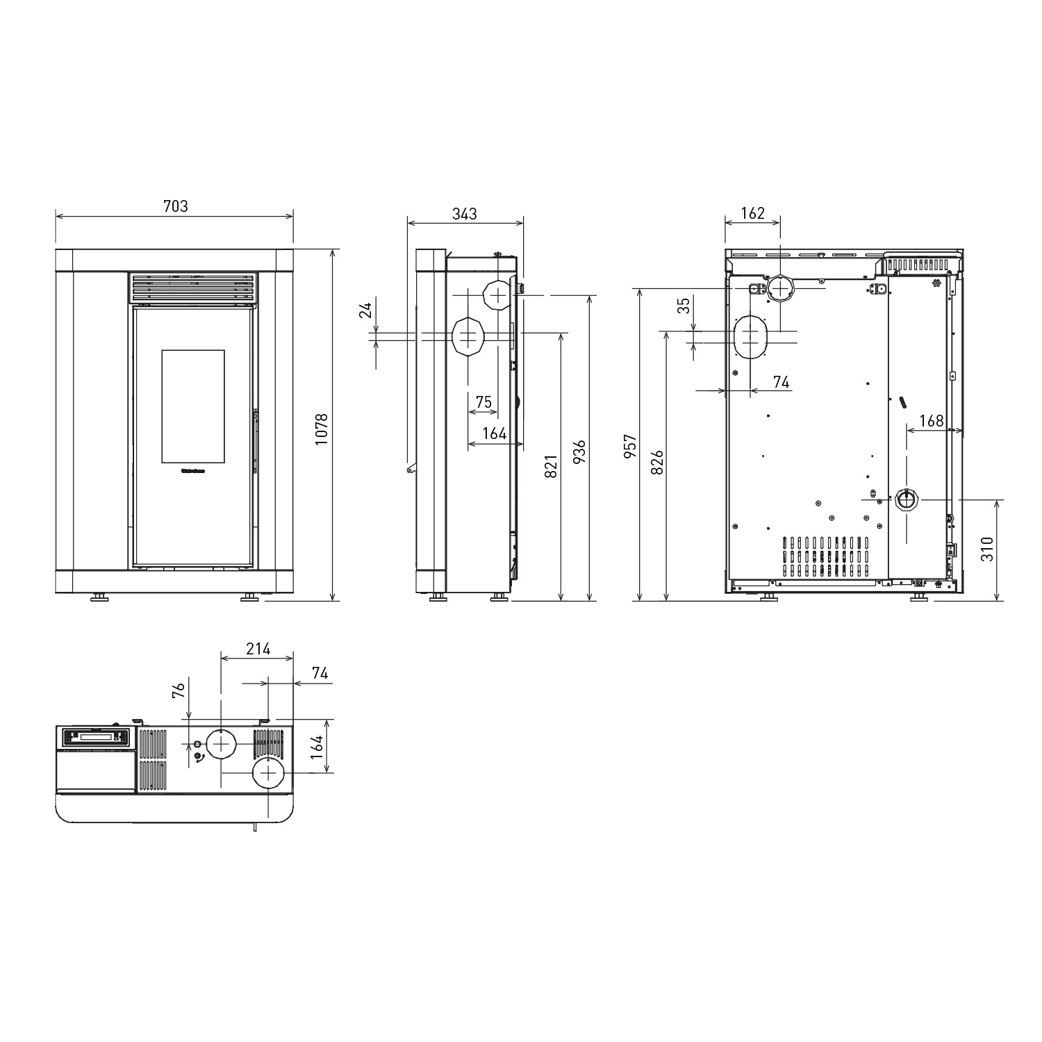 Extraflame Annabella AD EVO poêle à granulés acier blanc Extraflame Annabella AD EVO poêle à granulés acier blanc