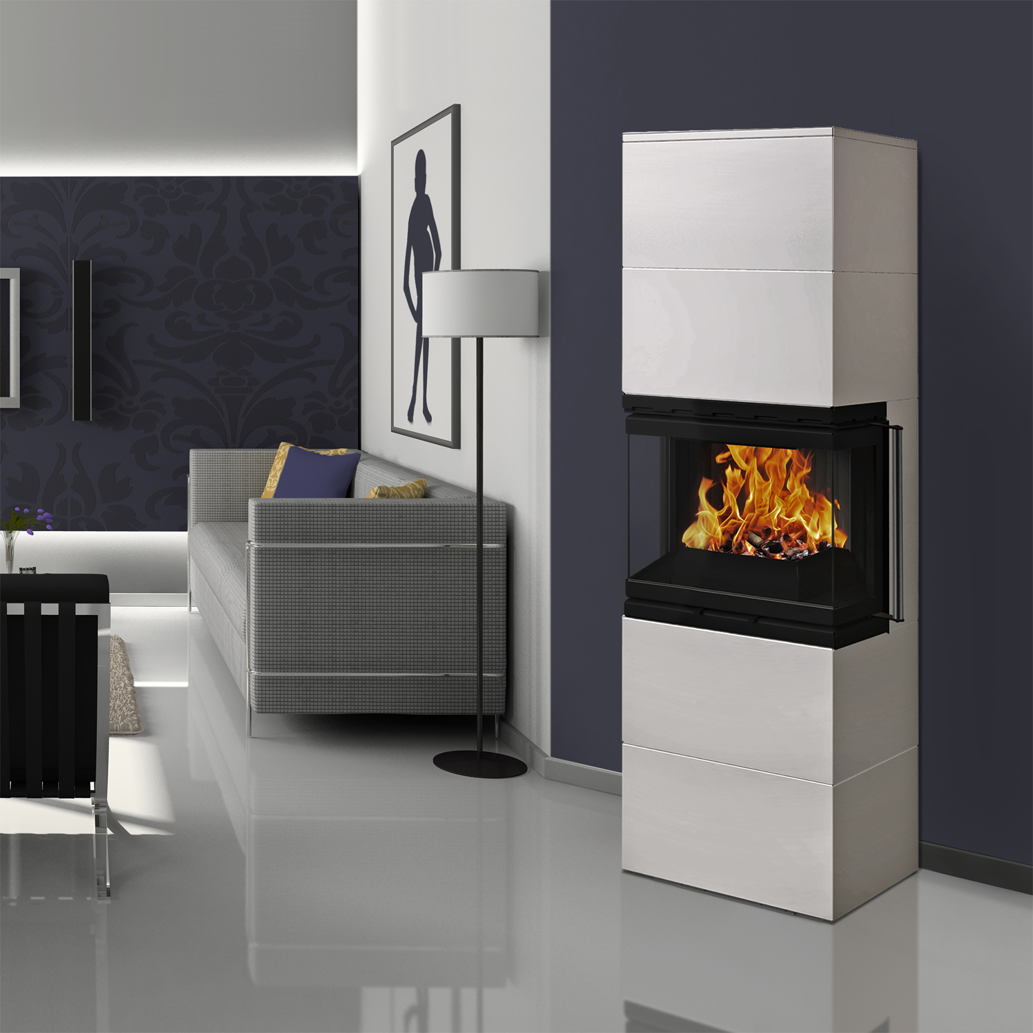 Wamsler Modulo 57/180 U Kit de cheminée Blanc Wamsler Modulo 57/180 U Kit de cheminée Blanc