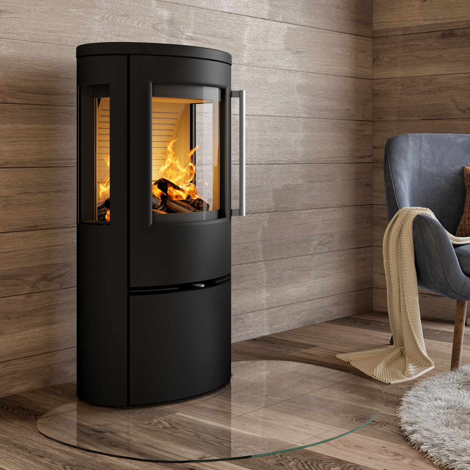 Poêle à bois TermaTech TT23RG Acier Noir