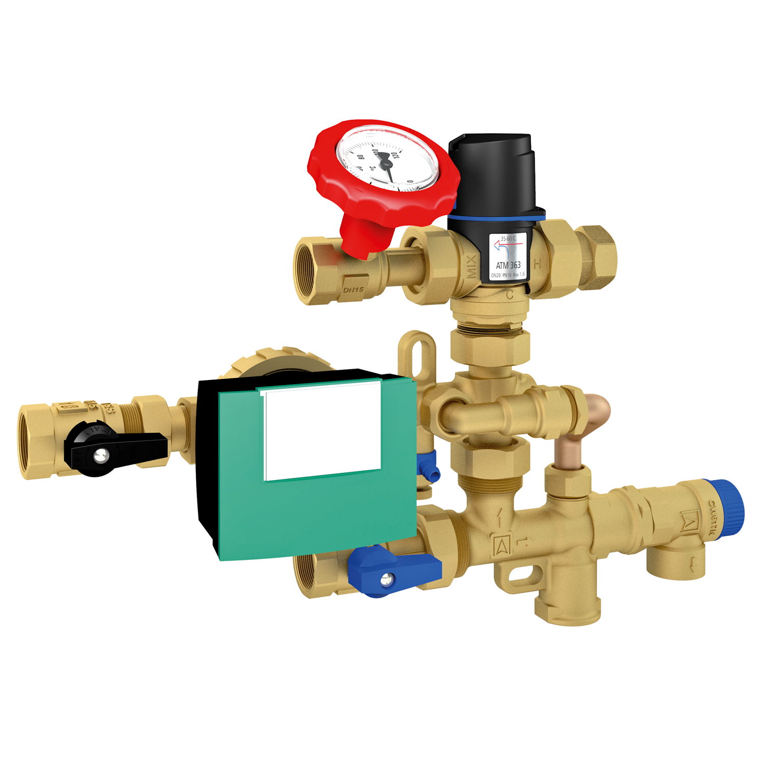 Système de circulation d'eau chaude Afriso WZS 100 avec isolation, groupe hydraulique