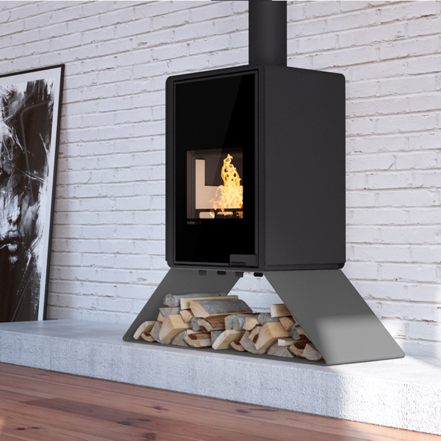 Poêle à bois HS Flamingo Deluxe Senai Gris