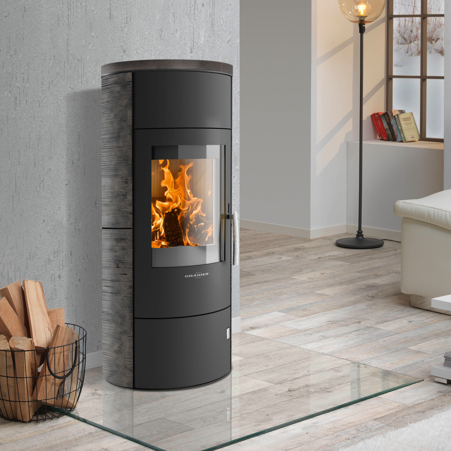Oranier Polar W+ 2.0 Poêle à bois Acier Noir / Céramique Namib