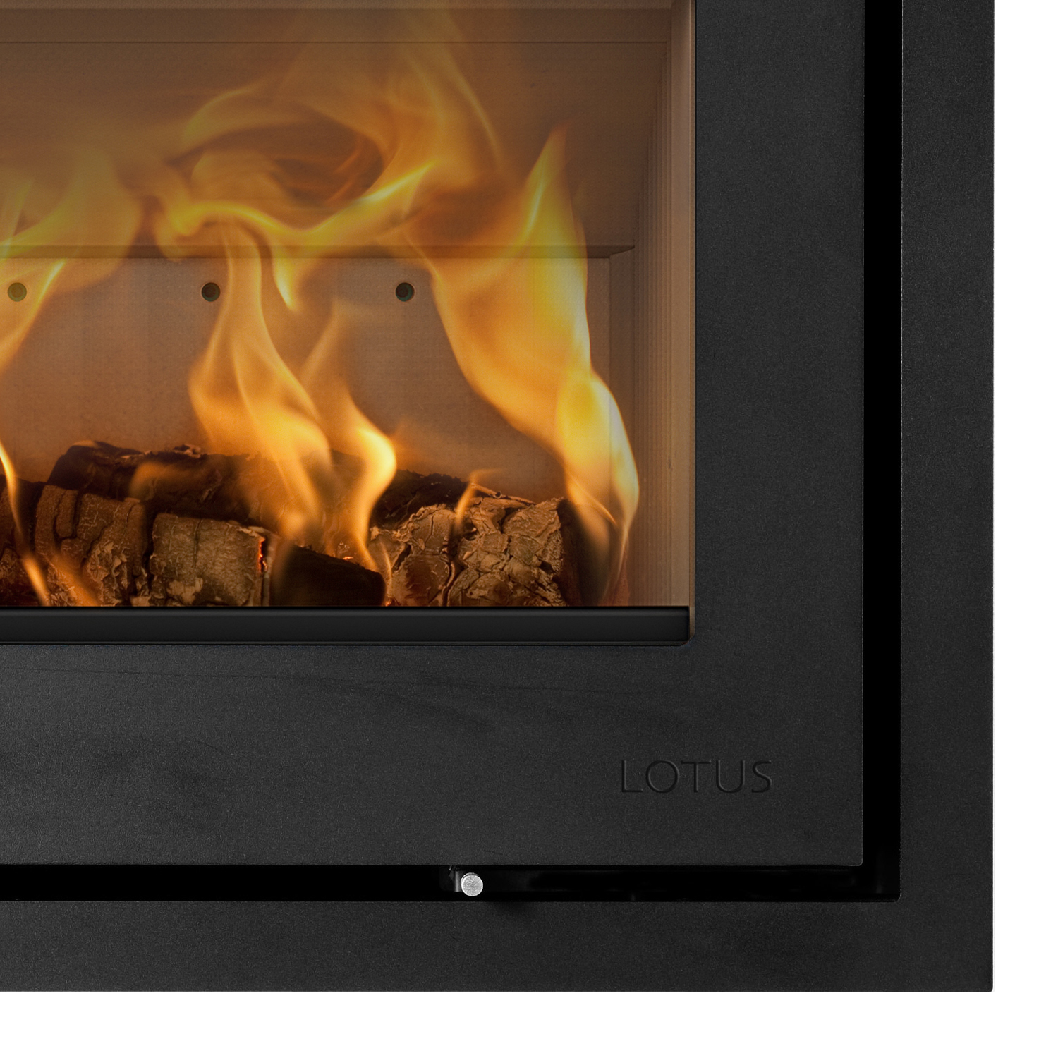 Lotus H470 insert de cheminée à bois noir / charnières à gauche