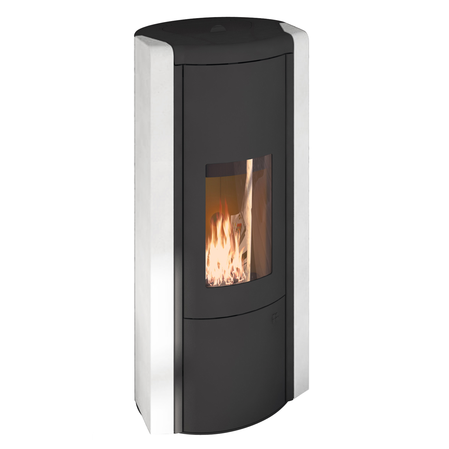 Olsberg Arina 3.0 poêle à granulés acier noir/céramique blanc neige