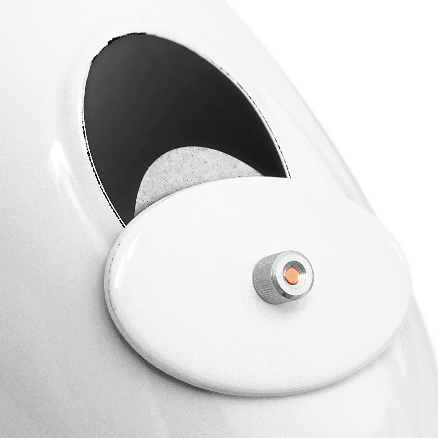 Coude de conduit de fumée / Coude de tuyau de poêle émaillé 150 mm - Coude lisse à 90° blanc avec ouverture de nettoyage