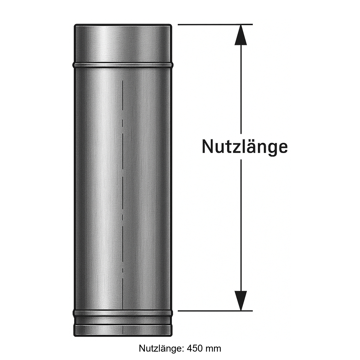 Schiedel PRIMA PLUS élément de tube 500mm Ø150 mm simple paroi mat