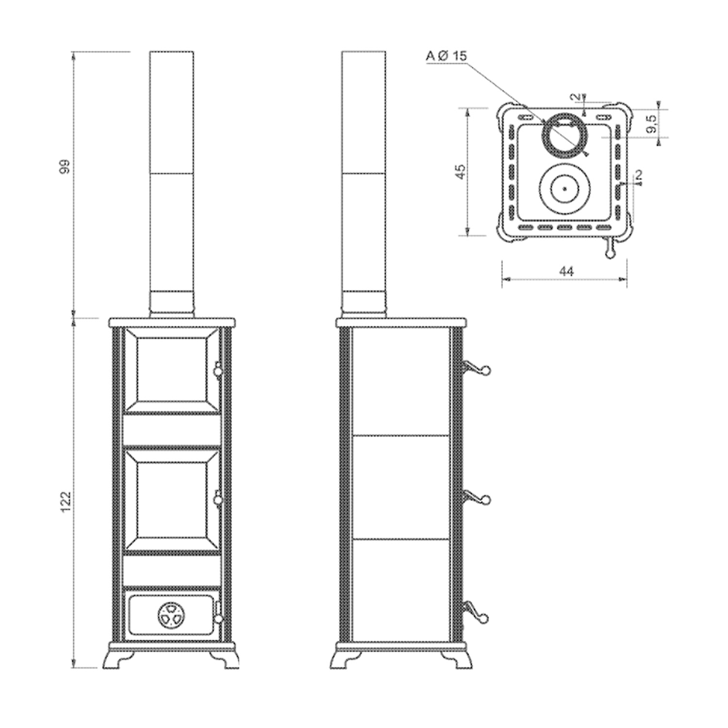 EK63 Decor C Evo Poêle à bois céramique cuir