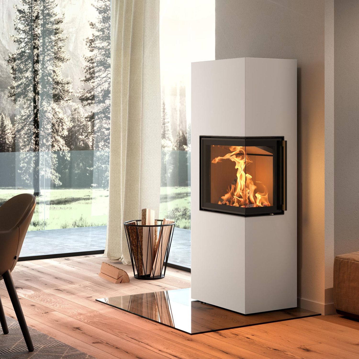 Spartherm Lungo 2R Poêle à bois Blanc