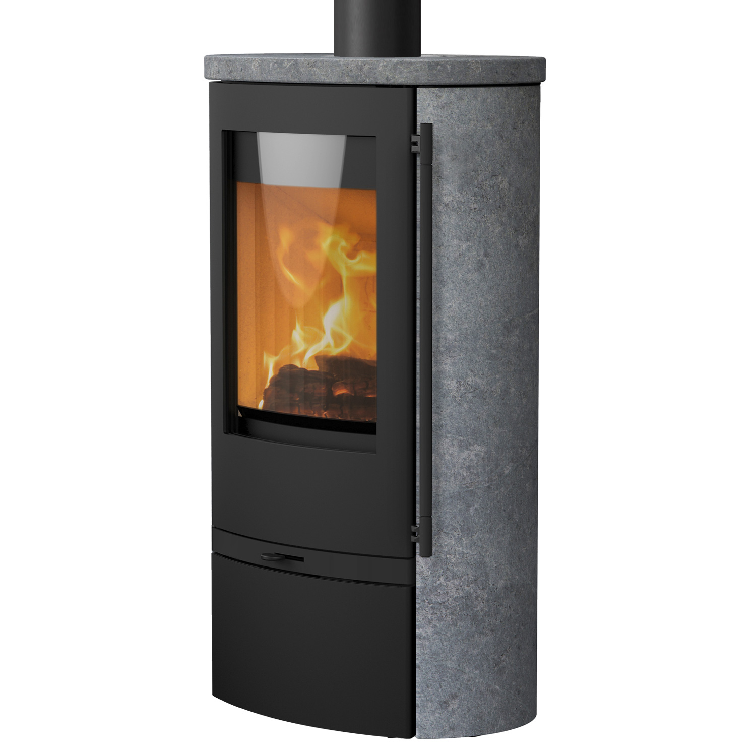 Lotus Jubilee 25 poêle à bois acier noir / pierre ollaire, DIBt
