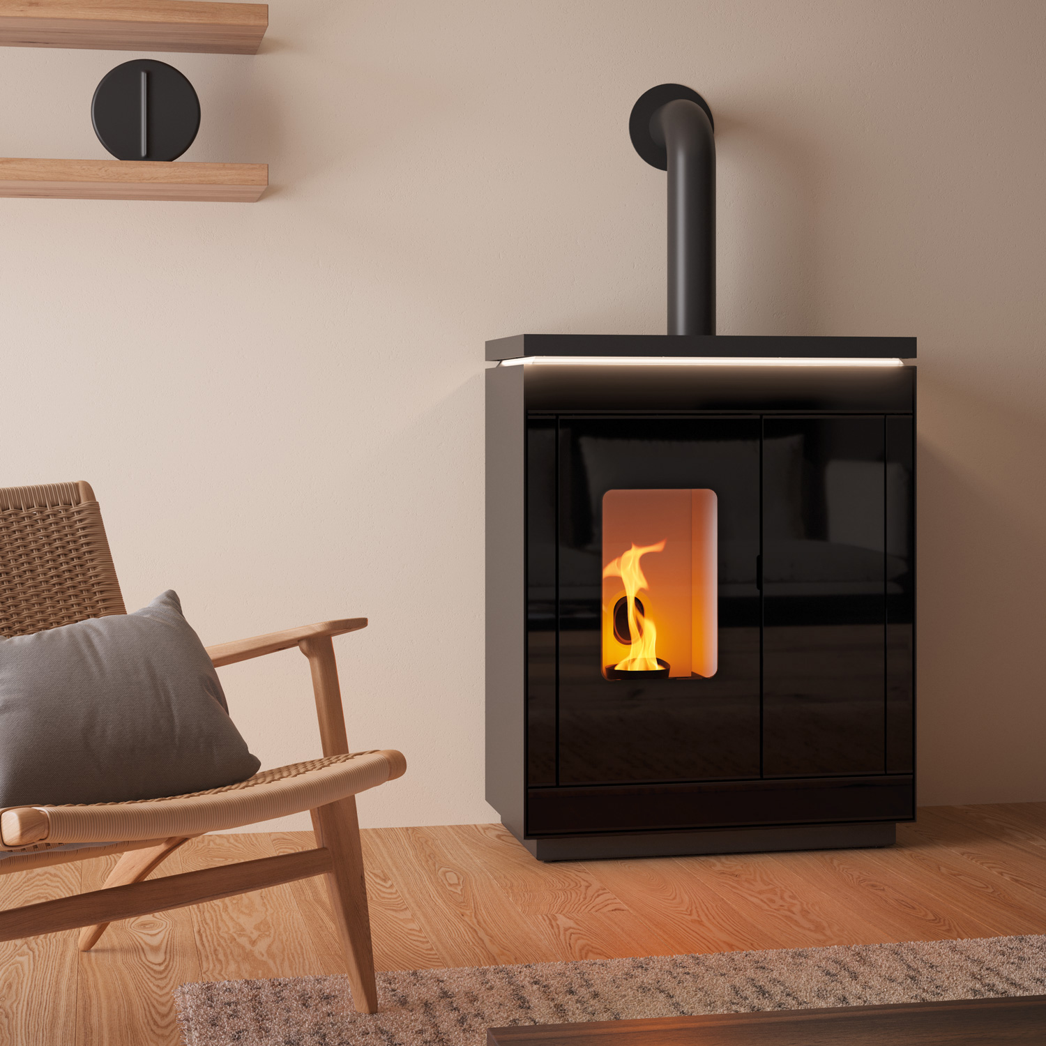 Olsberg Epana poêle à granulés verre noir