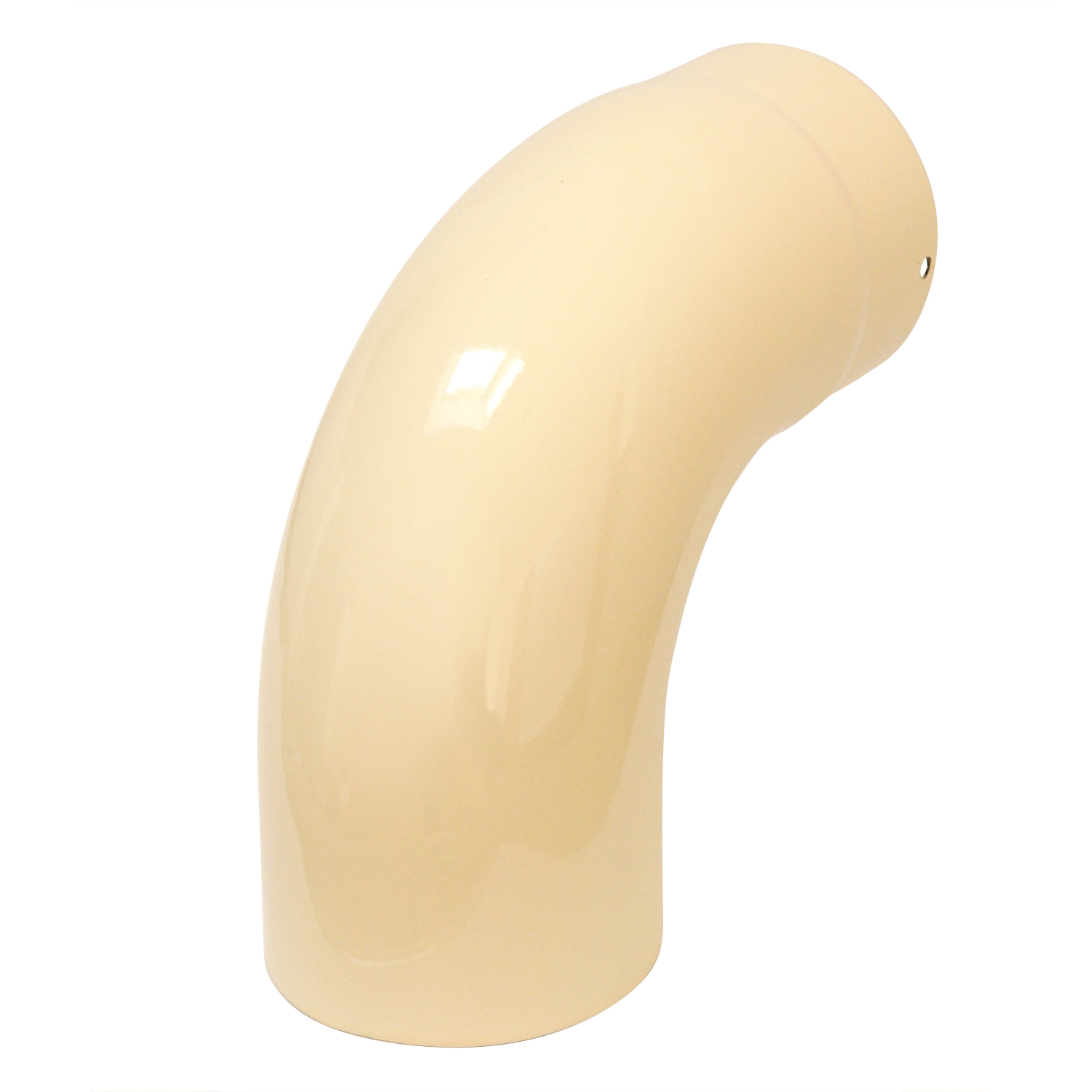 Coude de conduit de fumée / Coude de tuyau de poêle émaillé 150mm - Coude à 90° lisse ivoire