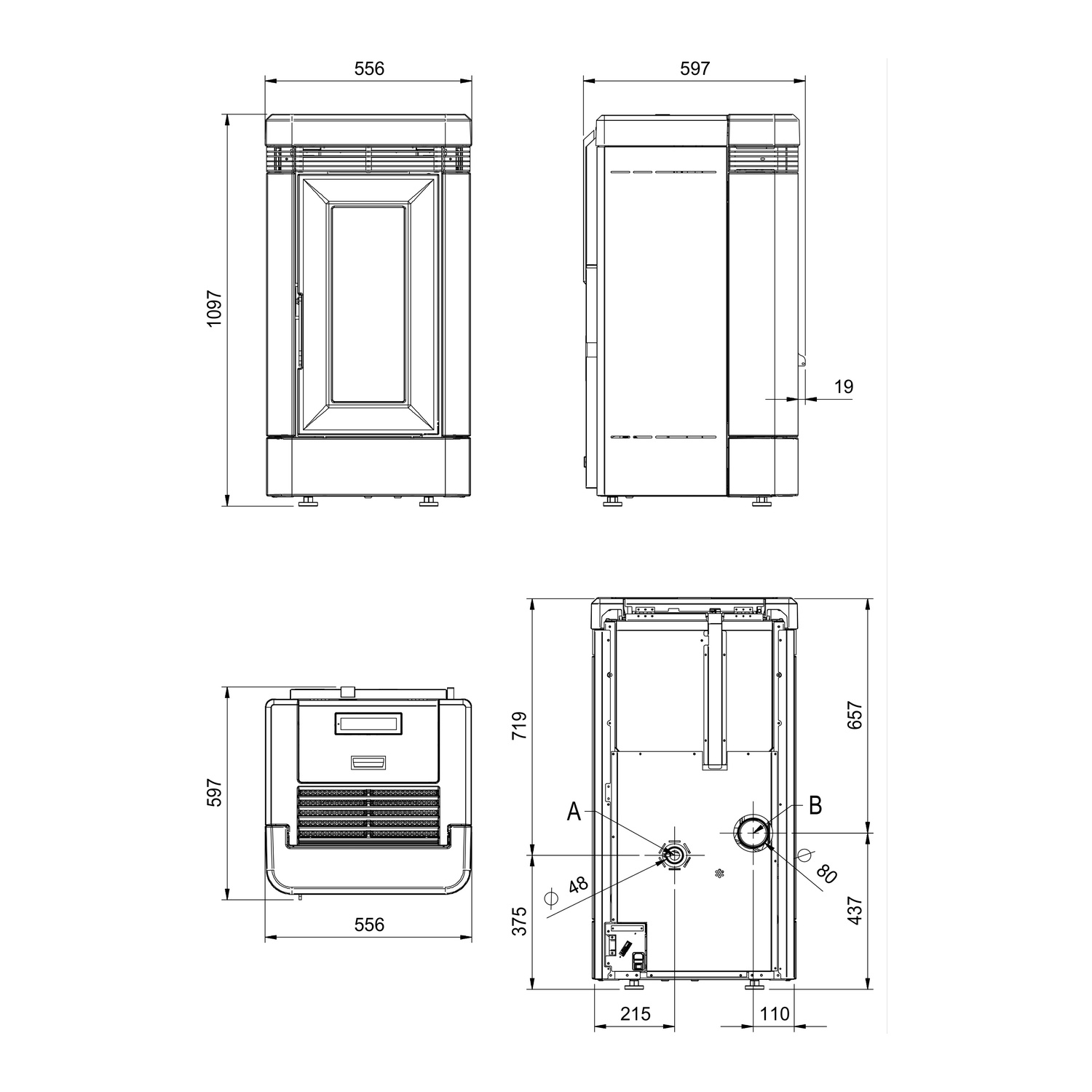 Extraflame LUCIA.16 - Taupe poêle à granulés