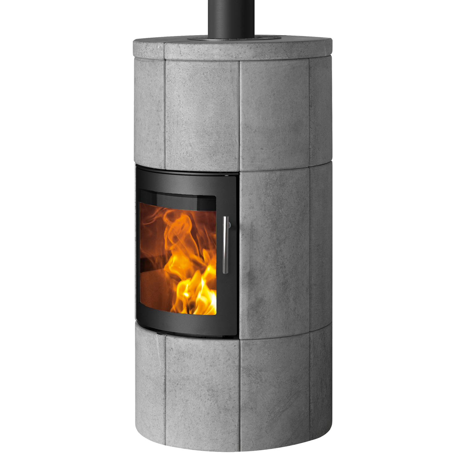 Poêle à bois Lotus M1 Noir / Pierre ollaire, évacuation des fumées par le haut