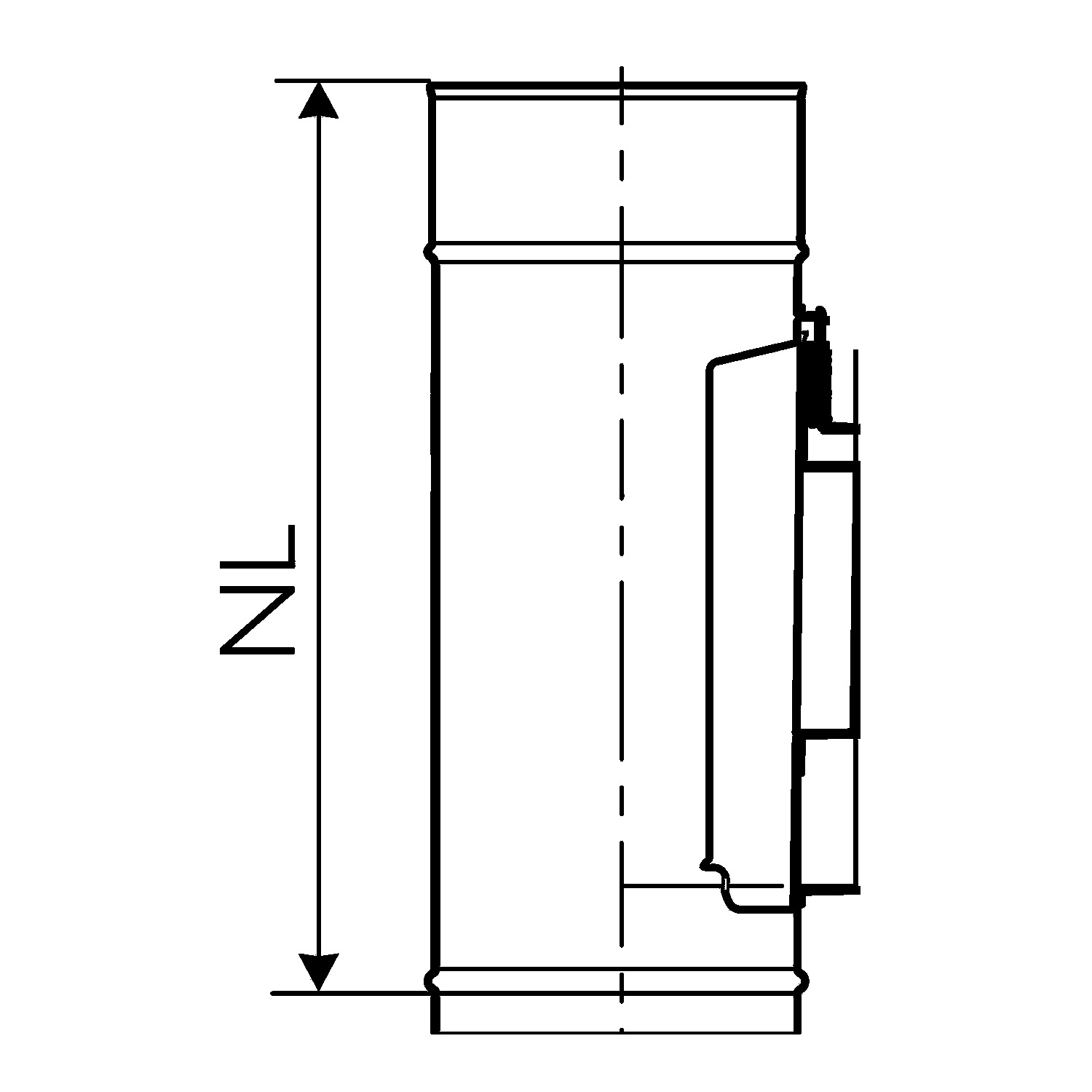 Schiedel Raccord de porte de ramonage PPL carré avec barrière anti-condensats 1,0 Ø 130 mm