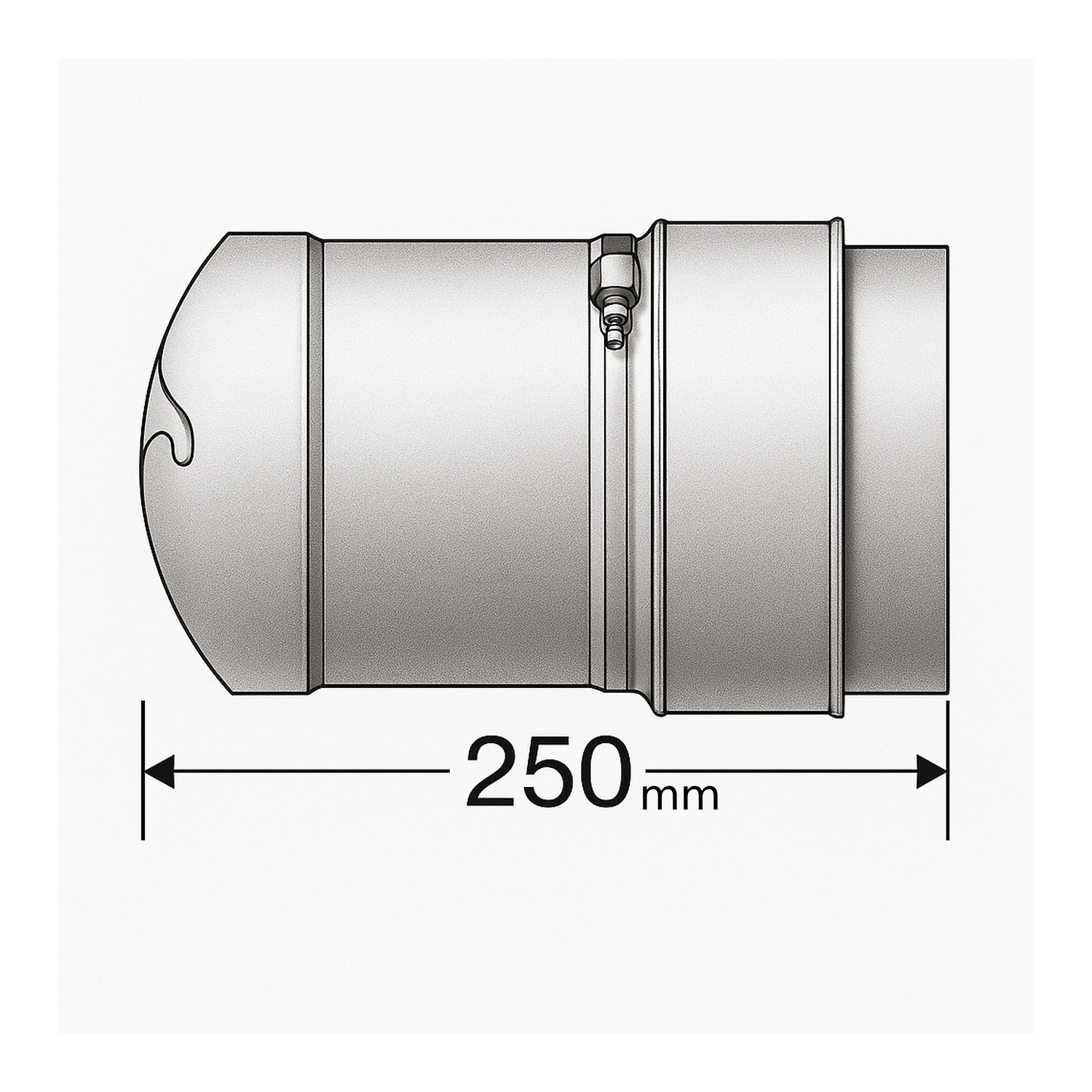 Schiedel raccord Ø150 mm inséré pour PRIMA PLUS Ø180 mm simple paroi mat