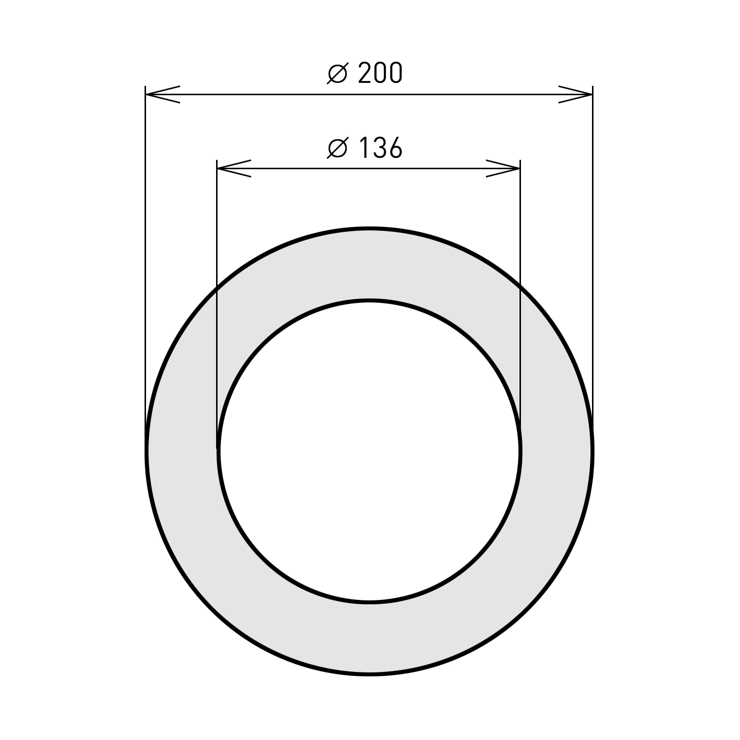 Raik Basic rosace murale 130mm gris fonte 3cm pour tuyau de fumée / conduit de fumée