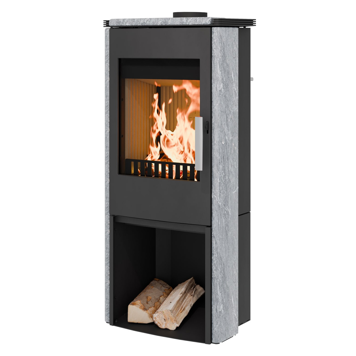 Haas + Sohn Montegrotto III Poêle à bois Noir / Serpentino