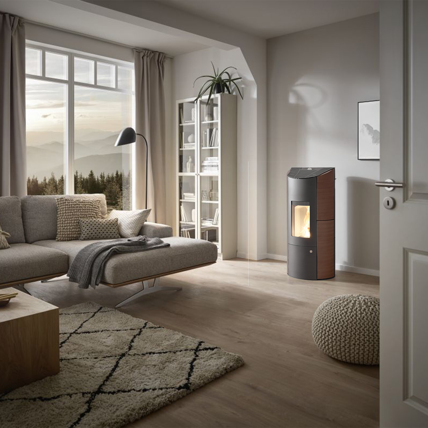 Olsberg Levana 3.0 poêle à granulés acier noir/céramique Caffe Arabica 8 kW