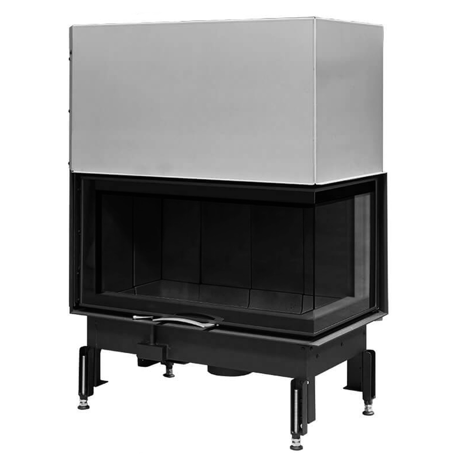Austroflamm 89x49x45 S 2.0 Insert de cheminée angle droit foyer noir