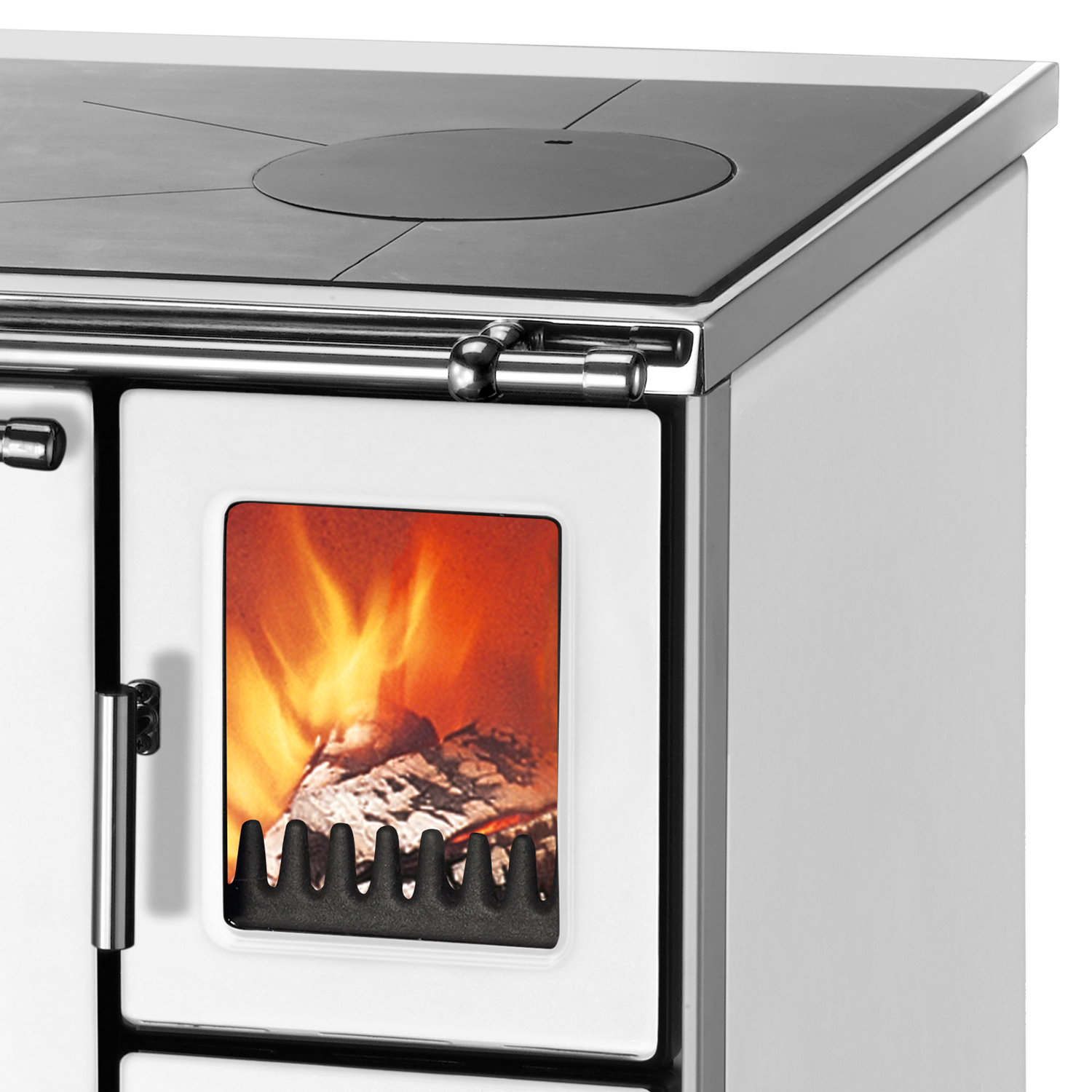 Wamsler K 176 F/A 70 Cuisinière en acier blanc, four à gauche.