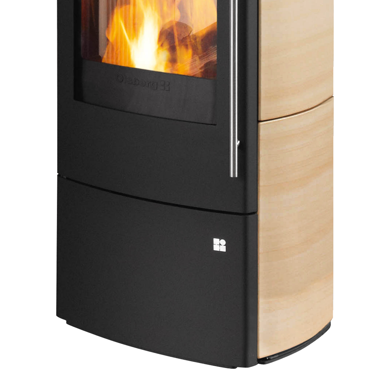 Poêle à bois Olsberg Nevado Aqua Compact avec échangeur d'eau en céramique Caffe Latte