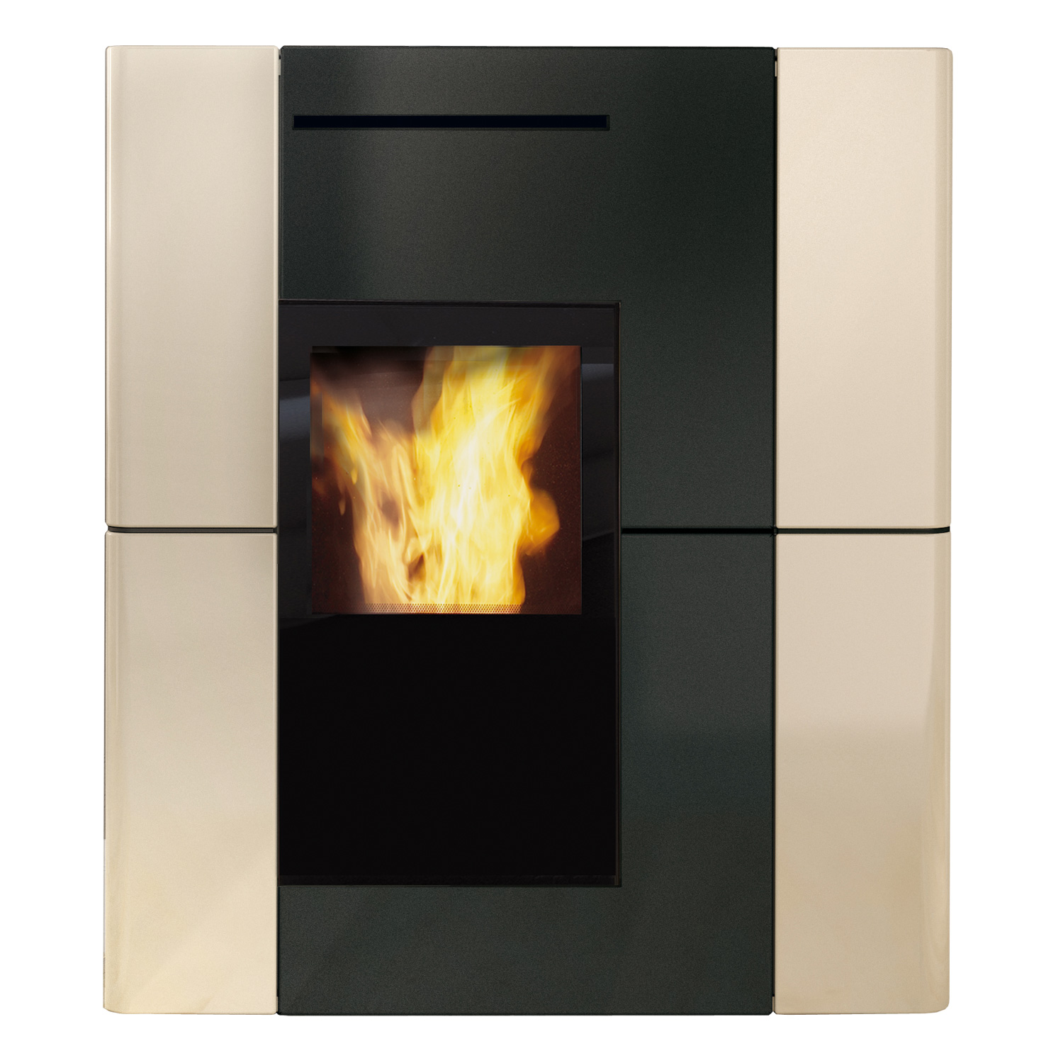 Edilkamin Blade H 23 Evo poêle à granulés bouilleur céramique beige inclus kit R-FX