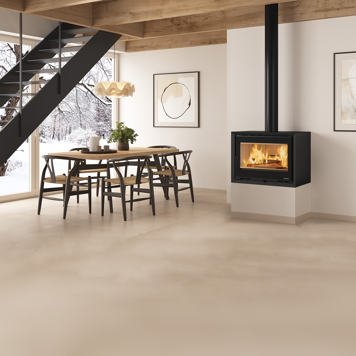 La Nordica Prestige Line Dante Poêle à bois Acier Noir Mat La Nordica Prestige Line Dante Poêle à bois Acier Noir Mat