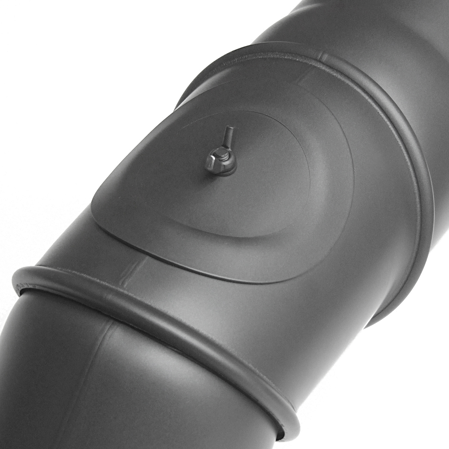 Raik Basic coude multiple 130mm gris fonte avec porte – 4 pièces pour tuyau de fumée / conduit de fumée